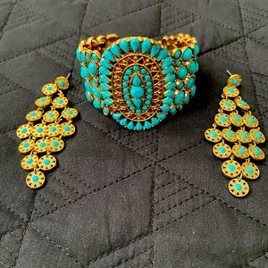 Boho chic bracelet, and earring
